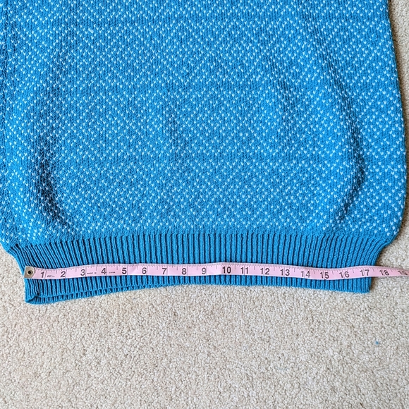 Vintage Handmade Sweater Blue Men's Women's High Neck Size Large - Picture 9 of 12